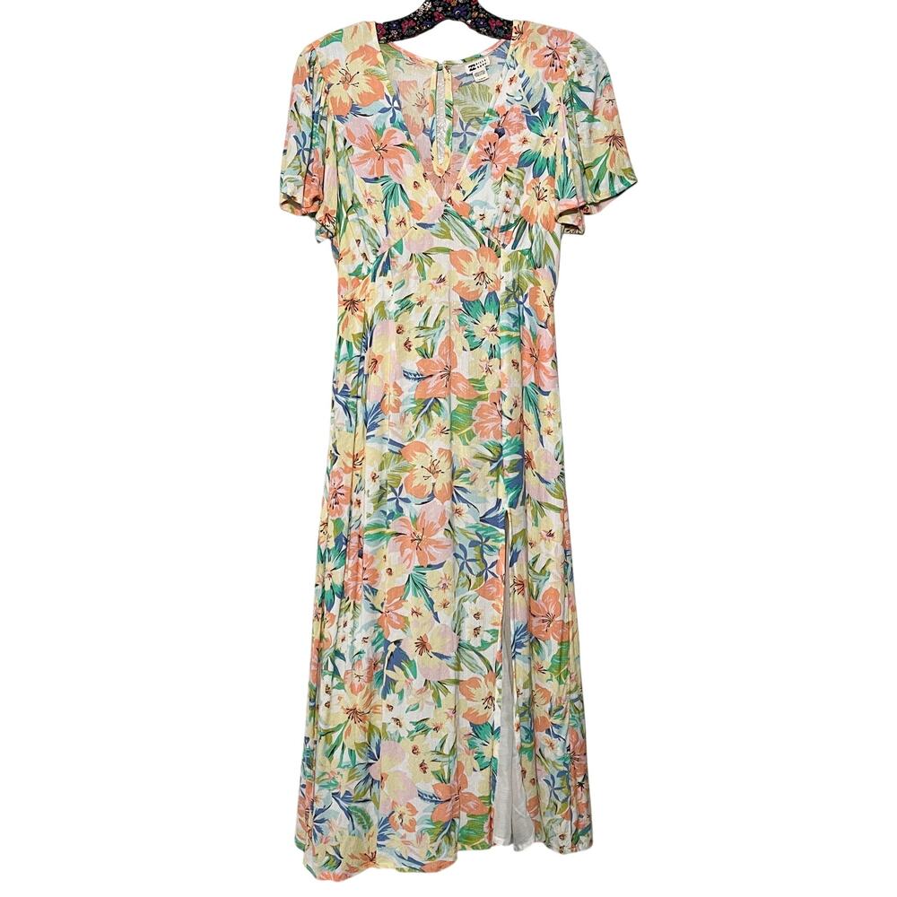 Billabong SZ M Jet Midi Dress Tropical Floral - Picture 2 of 8